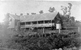 school building in black and white