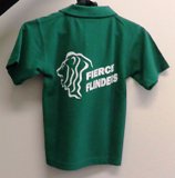 back of green force flinders polo shirt